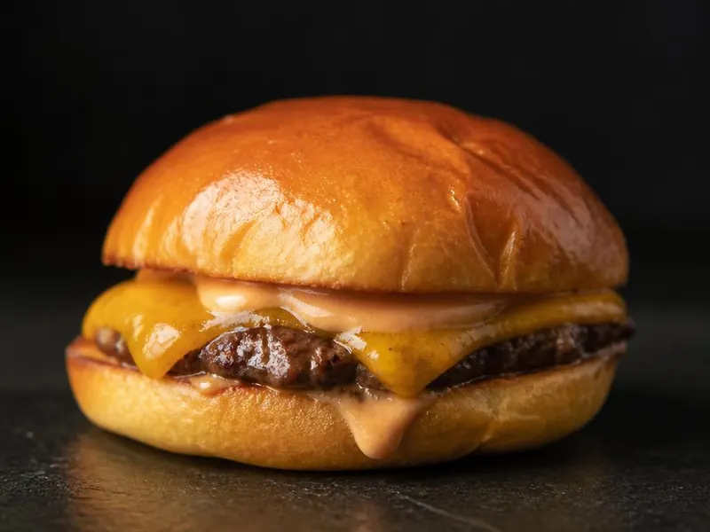 Hambúrguer Honestinho kids com bife de carne, queijo e molho